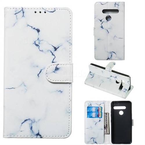 Soft White Marble PU Leather Wallet Case for LG G8 ThinQ