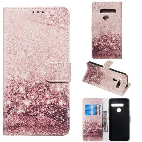 Glittering Rose Gold PU Leather Wallet Case for LG G8 ThinQ
