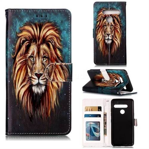 Ice Lion 3D Relief Oil PU Leather Wallet Case for LG G8 ThinQ