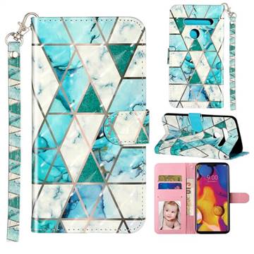 Stitching Marble 3D Leather Phone Holster Wallet Case for LG G8 ThinQ