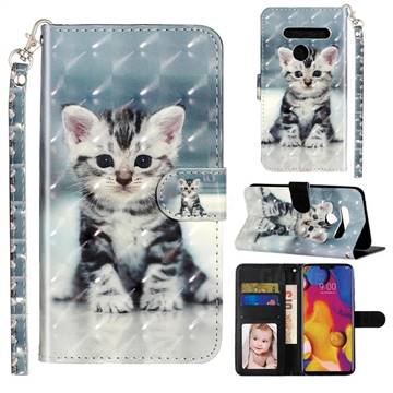 Kitten Cat 3D Leather Phone Holster Wallet Case for LG G8 ThinQ