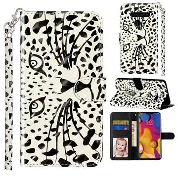 Leopard Panther 3D Leather Phone Holster Wallet Case for LG G8 ThinQ
