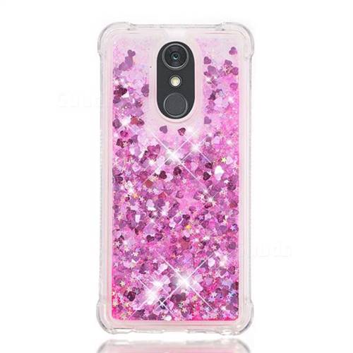 Dynamic Liquid Glitter Sand Quicksand Tpu Case For Lg Stylo 4 Pink Love Heart Back Cover Guuds 1017