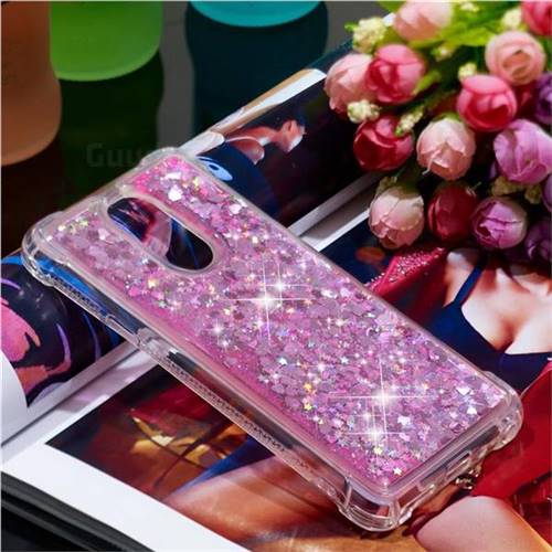 Dynamic Liquid Glitter Sand Quicksand Tpu Case For Lg Stylo Pink Love Heart Back Cover Guuds