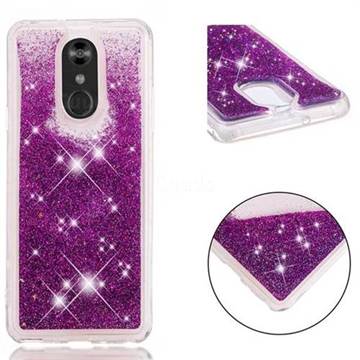 Dynamic Liquid Glitter Quicksand Sequins TPU Phone Case for LG Stylo 4 - Purple