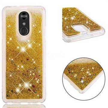 Dynamic Liquid Glitter Quicksand Sequins TPU Phone Case for LG Stylo 4 - Golden