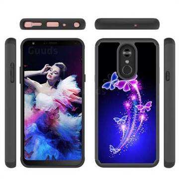 Dancing Butterflies Shock Absorbing Hybrid Defender Rugged Phone Case Cover for LG Stylo 4