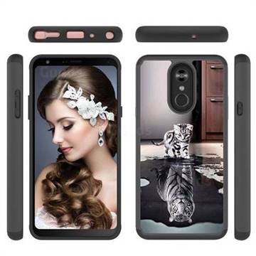 Cat and Tiger Shock Absorbing Hybrid Defender Rugged Phone Case Cover for LG Stylo 4