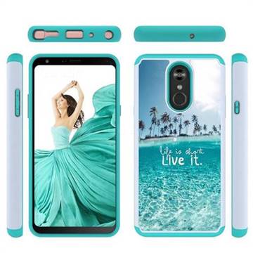 Sea and Tree Shock Absorbing Hybrid Defender Rugged Phone Case Cover for LG Stylo 4