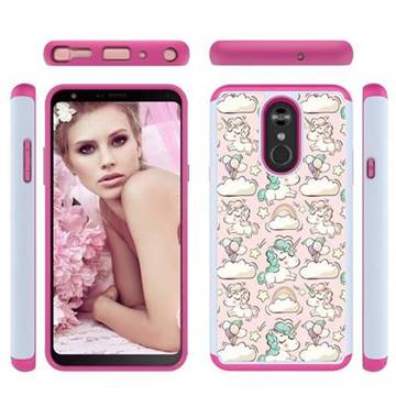 Pink Pony Shock Absorbing Hybrid Defender Rugged Phone Case Cover for LG Stylo 4