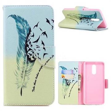 Feather Bird Leather Wallet Case for LG Stylo 4