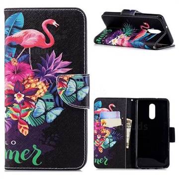 Flowers Flamingos Leather Wallet Case for LG Stylo 4