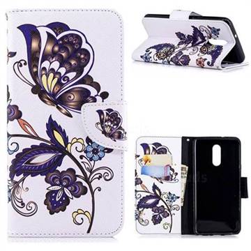 Butterflies and Flowers Leather Wallet Case for LG Stylo 4