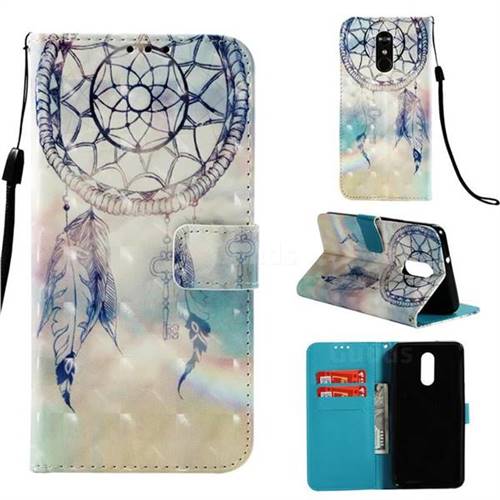 Fantasy Campanula 3D Painted Leather Wallet Case for LG Stylo 4