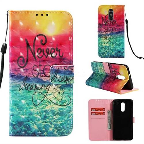 Colorful Dream Catcher 3D Painted Leather Wallet Case for LG Stylo 4
