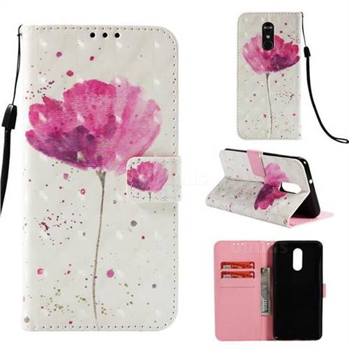 Watercolor 3D Painted Leather Wallet Case for LG Stylo 4