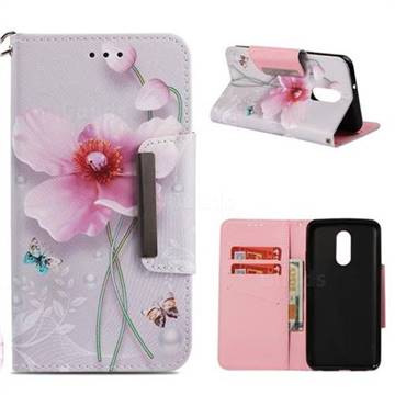 Pearl Flower Big Metal Buckle PU Leather Wallet Phone Case for LG Stylo 4