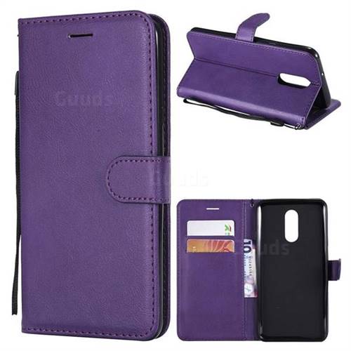 Retro Greek Classic Smooth PU Leather Wallet Phone Case for LG Stylo 4 - Purple