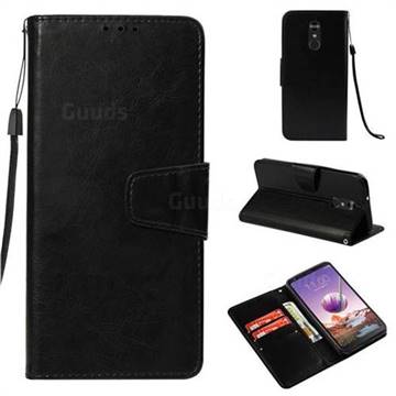 Retro Phantom Smooth PU Leather Wallet Holster Case for LG Stylo 4 - Black