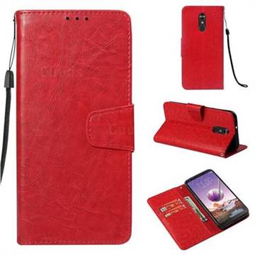 Retro Phantom Smooth PU Leather Wallet Holster Case for LG Stylo 4 - Red