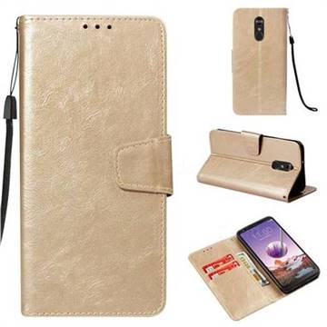 Retro Phantom Smooth PU Leather Wallet Holster Case for LG Stylo 4 - Champagne