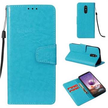Retro Phantom Smooth PU Leather Wallet Holster Case for LG Stylo 4 - Sky Blue