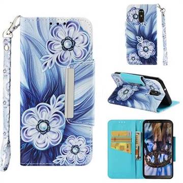 Button Flower Big Metal Buckle PU Leather Wallet Phone Case for LG Stylo 4