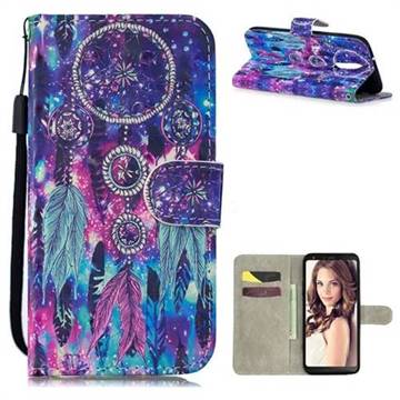 Star Wind Chimes 3D Painted Leather Wallet Phone Case for LG Stylo 4