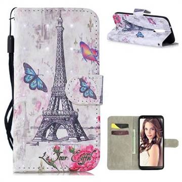 Paris Tower 3D Painted Leather Wallet Phone Case for LG Stylo 4