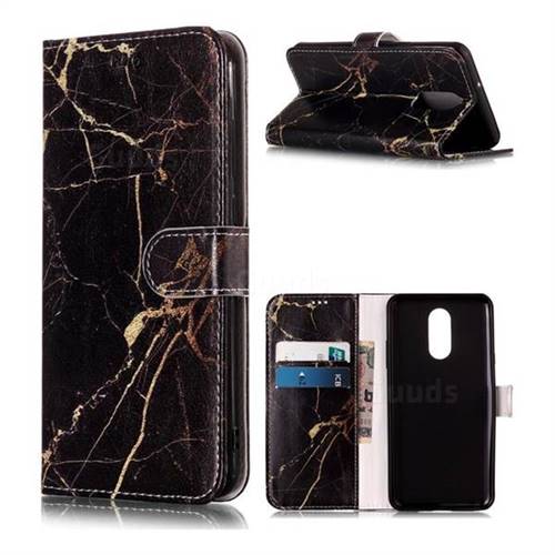 Black Gold Marble PU Leather Wallet Case for LG Stylo 4