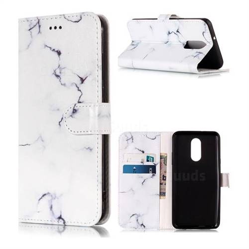 Soft White Marble PU Leather Wallet Case for LG Stylo 4
