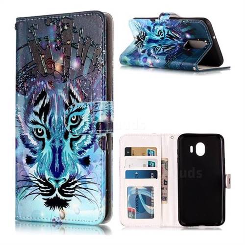 Ice Wolf 3D Relief Oil PU Leather Wallet Case for LG Stylo 4