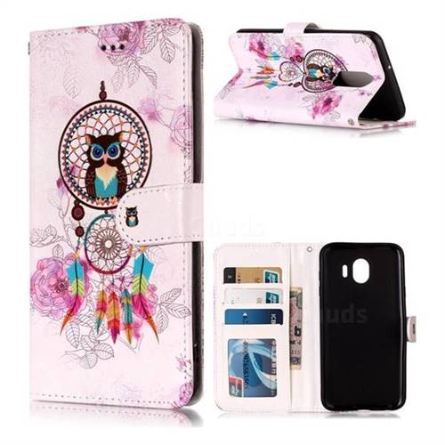 Wind Chimes Owl 3D Relief Oil PU Leather Wallet Case for LG Stylo 4