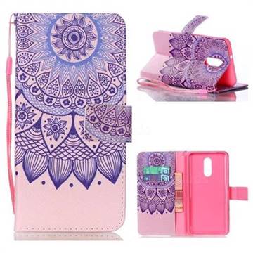 Purple Sunflower Leather Wallet Phone Case for LG Stylo 4