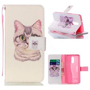 Lovely Cat Leather Wallet Phone Case for LG Stylo 4