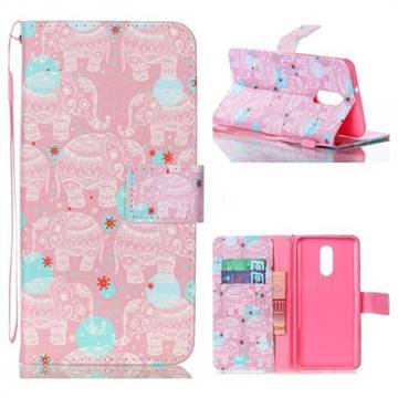 Pink Elephant Leather Wallet Phone Case for LG Stylo 4
