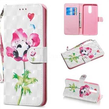 Flower Panda 3D Painted Leather Wallet Phone Case for LG Stylo 4