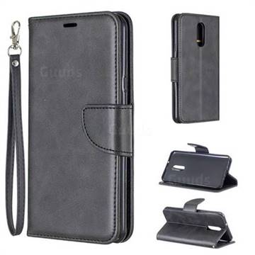 Classic Sheepskin PU Leather Phone Wallet Case for LG Stylo 4 - Black