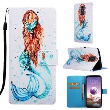 Mermaid Matte Leather Wallet Phone Case for LG Stylo 4