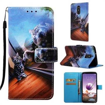 Mirror Cat Matte Leather Wallet Phone Case for LG Stylo 4