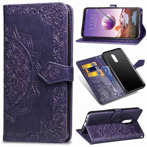 Embossing Imprint Mandala Flower Leather Wallet Case for LG Stylo 4 - Purple
