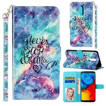 Blue Starry Sky 3D Leather Phone Holster Wallet Case for LG Stylo 4