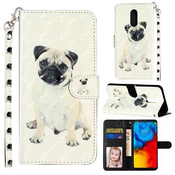Pug Dog 3D Leather Phone Holster Wallet Case for LG Stylo 4