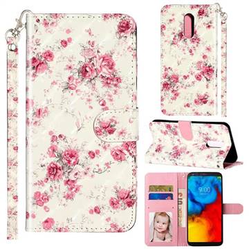 Rambler Rose Flower 3D Leather Phone Holster Wallet Case for LG Stylo 4