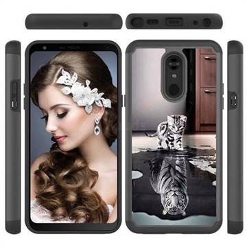 Cat and Tiger Shock Absorbing Hybrid Defender Rugged Phone Case Cover for LG Stylo 5