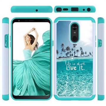 Sea and Tree Shock Absorbing Hybrid Defender Rugged Phone Case Cover for LG Stylo 5