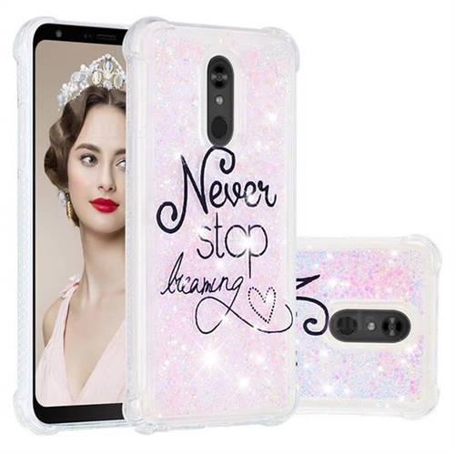 Never Stop Dreaming Dynamic Liquid Glitter Sand Quicksand Star TPU Case for LG Stylo 5