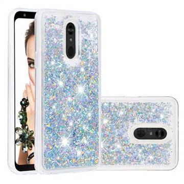 Dynamic Liquid Glitter Quicksand Sequins TPU Phone Case for LG Stylo 5 - Silver