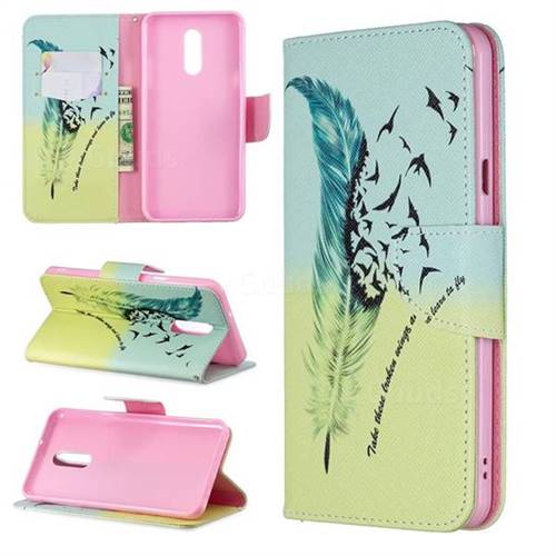 Feather Bird Leather Wallet Case for LG Stylo 5