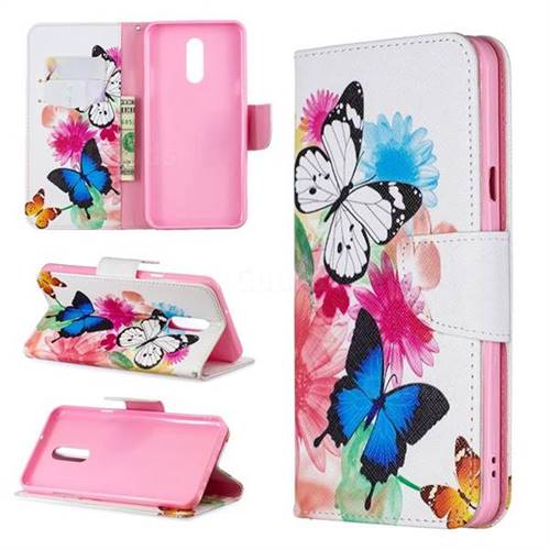Vivid Flying Butterflies Leather Wallet Case for LG Stylo 5